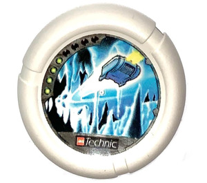 LEGO White Technic Bionicle Weapon Throwing Disc with Ski / Ice (32171)