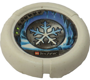 LEGO White Technic Bionicle Weapon Throwing Disc with Snowflake (32171)