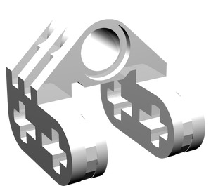 LEGO White Technic Cross Block 2 x 2 x 2 Bent 90 Split (Pin/Twin Axle) (42193 / 92907)