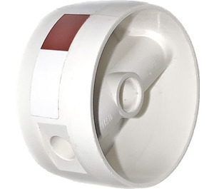 LEGO blanc Technic Cylindre avec Centre Barre avec dark rouge et blanc rectangles Autocollant (41531)