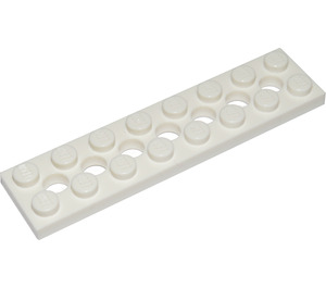 LEGO White Technic Plate 2 x 8 with Holes (3738)