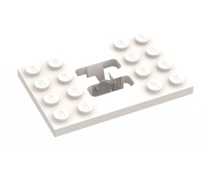 LEGO Weiß Technic Platte 4 x 6 mit 4 Position Zahnrad Shift Gate (6543)