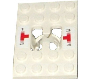 LEGO White Technic Plate 4 x 6 with 4 Position Gear Shift Gate with Numbers Sticker (6543)