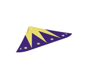 LEGO blanc Tent Roof avec Dark Purple et Bright Light Jaune avec Stars (Large) (79303)