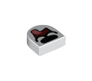 LEGO blanc Tuile 1 x 1 Demi Oval avec Nose et Mouth avec Tongue (24246 / 73038)