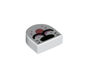 LEGO blanc Tuile 1 x 1 Demi Oval avec Nose et Whiskers (24246 / 82803)