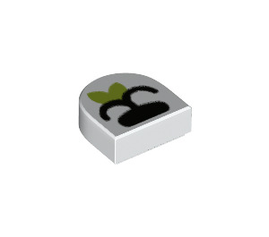 LEGO blanc Tuile 1 x 1 Demi Oval avec Panda Nose et Mouth (24246 / 73082)