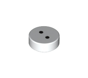 LEGO Blanco Plana 1 x 1 Circular con 2 Botones (29945 / 98138)