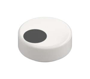 LEGO Blanco Plana 1 x 1 Circular con Negro Dot (35380 / 99217)