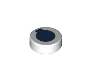 LEGO White Tile 1 x 1 Round with Dark Blue Circle (35380 / 104246)