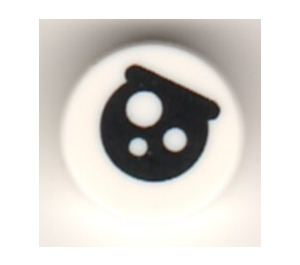 LEGO White Tile 1 x 1 Round with Eye with Eyebrow and Circles (35380)
