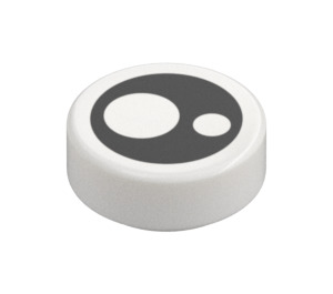 LEGO White Tile 1 x 1 Round with Eye with White Circles (35380 / 102577)