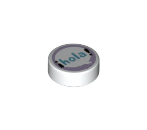 LEGO Blanc Tuile 1 x 1 Rond avec 'Hola!' Speech Bulle (35380 / 83079)