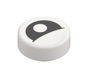 LEGO Blanc Tuile 1 x 1 Rond avec Lidded Œil et Centered Pupil (35380 / 73809)