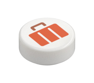 LEGO White Tile 1 x 1 Round with Orange Suitcase (35380)