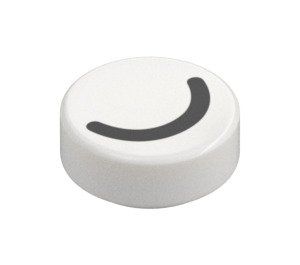 LEGO Blanc Tuile 1 x 1 Rond avec Smile Noir Line (35380 / 102764)