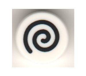 LEGO blanc Tuile 1 x 1 Rond avec Spiral (35380)