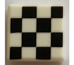 LEGO blanc Tuile 1 x 1 avec Noir Checkered Modèle avec rainure (3070)