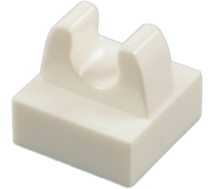 LEGO Hvit Tile 1 x 1 med klips (Ingen kutt i midten) (2555 / 12825)