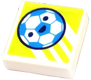 LEGO White Tile 1 x 1 with Football with Groove (3070)