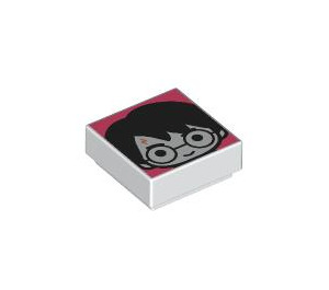 LEGO White Tile 1 x 1 with Harry Potter Face with Groove (3070 / 103033)