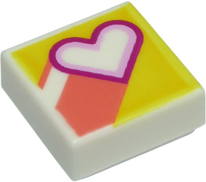LEGO White Tile 1 x 1 with Heart with Groove (3070)