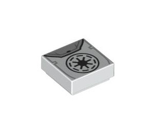 LEGO Blanco Plana 1 x 1 con Imperial logo con ranura (3070 / 100514)