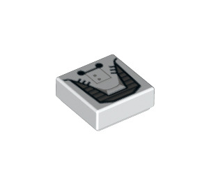 LEGO White Tile 1 x 1 with Jetpack Pattern with Groove (3070 / 25677)