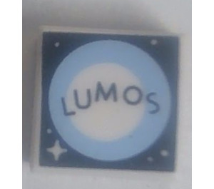 LEGO White Tile 1 x 1 with 'LUMOS' with Groove (3070)