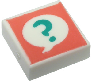 LEGO Wit Tegel 1 x 1 met Question Mark met groef (3070)