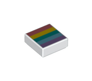 LEGO blanc Tuile 1 x 1 avec Rainbow avec rainure (3070 / 48272)