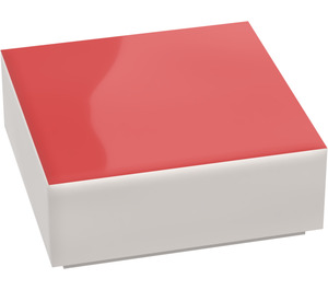 LEGO White Tile 1 x 1 with Red with Groove (3070)
