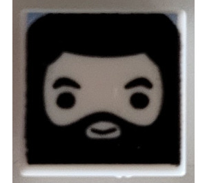 LEGO Weiß Fliese 1 x 1 mit Rubeus Hagrid mit Nut (3070)