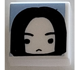 LEGO White Tile 1 x 1 with Severus Snape Face with Groove (3070)
