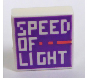 LEGO Wit Tegel 1 x 1 met 'SPEED OF LIGHT' met groef (3070)
