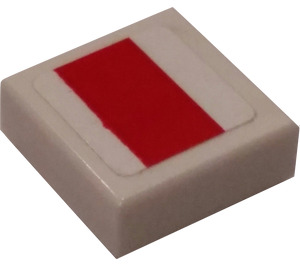 LEGO White Tile 1 x 1 with X-Wing Red Rectangle Sticker with Groove (3070)
