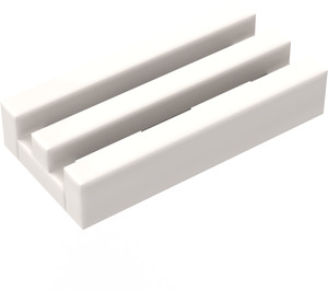 LEGO White Tile 1 x 2 Grille (without Bottom Groove)