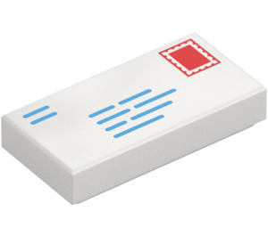 LEGO Blanc Tuile 1 x 2 avec Addressed Envelope avec Stamp et Return Address avec rainure (3069 / 73791)