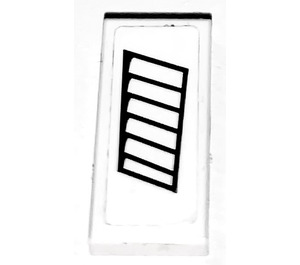 LEGO White Tile 1 x 2 with Air Vents (Left) Sticker with Groove (3069)