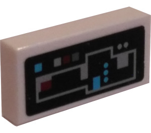LEGO blanc Tuile 1 x 2 avec Control Panneau/Telemetry Autocollant avec rainure (3069)