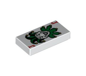 LEGO blanc Tuile 1 x 2 avec Joker Playing Card avec rainure (3069 / 56566)
