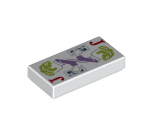 LEGO Blanc Tuile 1 x 2 avec Joker Playing Carte avec rainure (3069 / 66375)