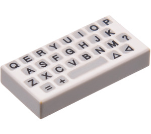 LEGO blanc Tuile 1 x 2 avec Keyboard avec rainure (3069 / 50311)