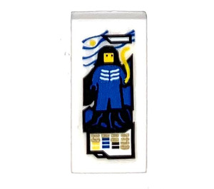 LEGO White Tile 1 x 2 with Samurai Trading Card Sticker with Groove (3069)