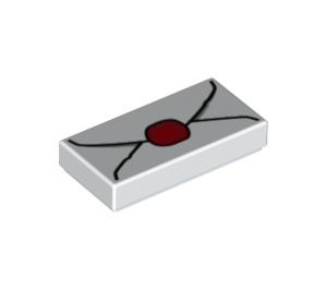 LEGO Weiß Fliese 1 x 2 mit Sealed Envelope mit Nut (65720 / 67835)