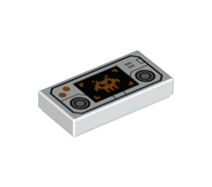 LEGO blanc Tuile 1 x 2 avec Espacer Invaders Handheld Game Controller avec rainure (3069 / 25520)