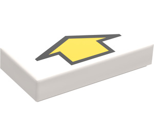 LEGO Bianco Piastrella 1 x 2 con Giallo Freccia con scanalatura (3069 / 81533)