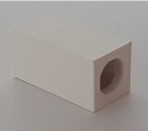 LEGO White Tile 1 x 2 x 5/6 with Stud Hole in End