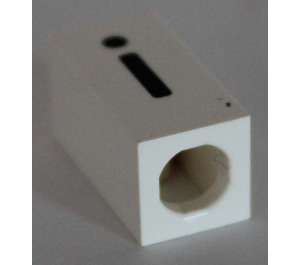 LEGO White Tile 1 x 2 x 5/6 with Stud Hole in End with Black ' i ' Pattern (lower case)