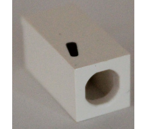 LEGO White Tile 1 x 2 x 5/6 with Stud Hole in End with Black ' , ' Pattern (comma)